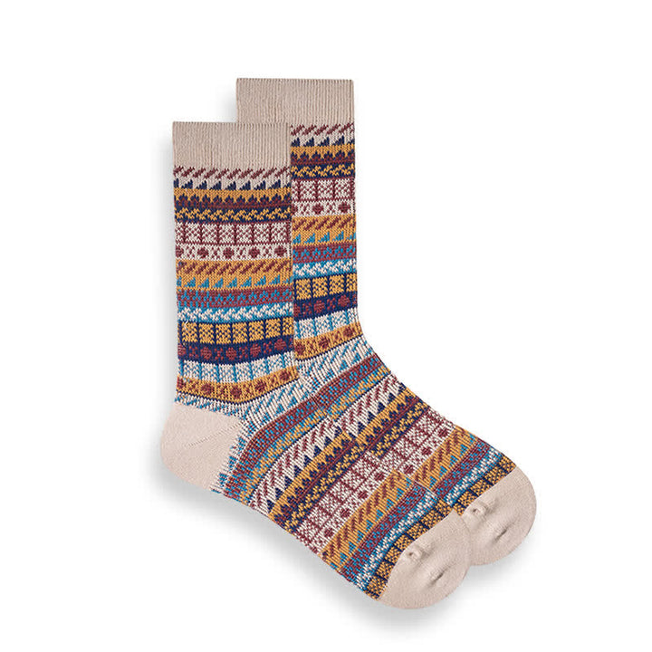 Calcetines étnicos de rayas de estilo nacional retro