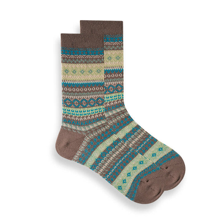 Calcetines étnicos de rayas de estilo nacional retro