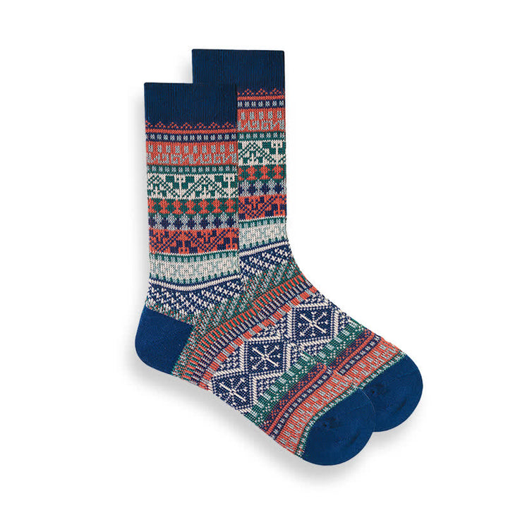 Calcetines étnicos de rayas de estilo nacional retro