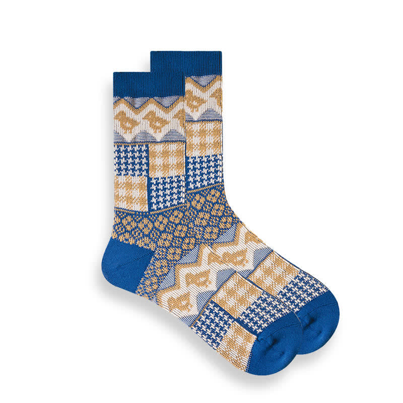 Calcetines étnicos de rayas de estilo nacional retro