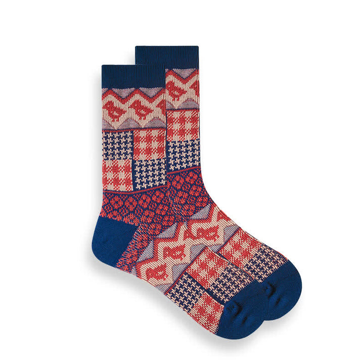 Calcetines étnicos de rayas de estilo nacional retro