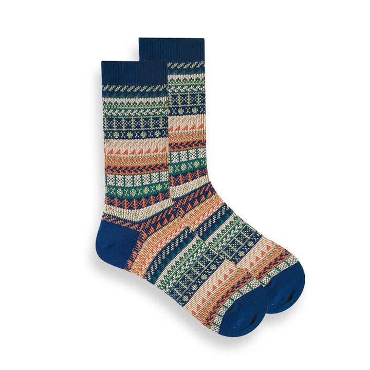 Calcetines étnicos de rayas de estilo nacional retro