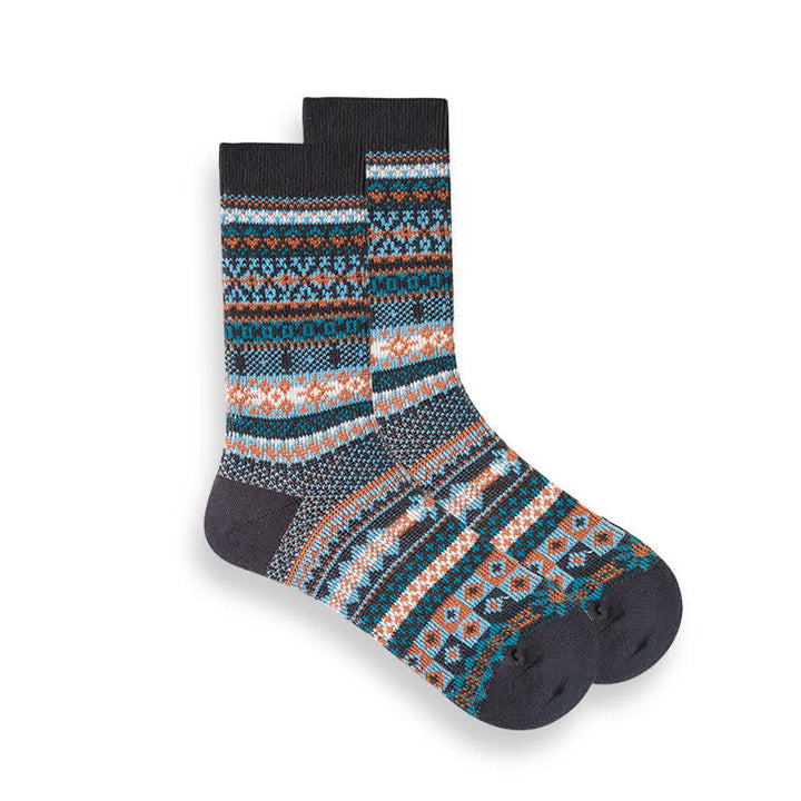 Calcetines étnicos de rayas de estilo nacional retro