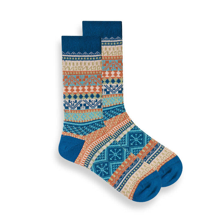 Calcetines étnicos de rayas de estilo nacional retro