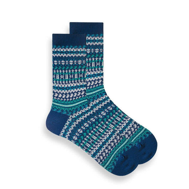 Calcetines étnicos de rayas de estilo nacional retro