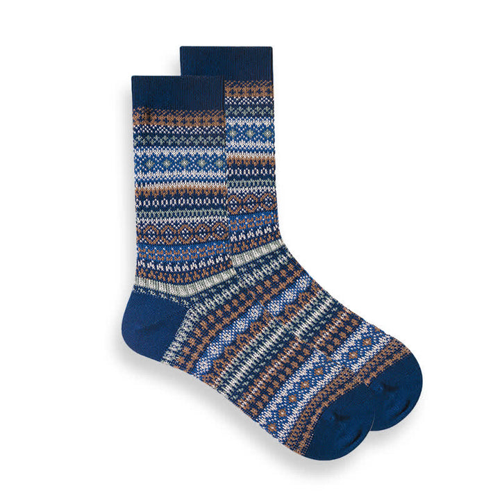Calcetines étnicos de rayas de estilo nacional retro