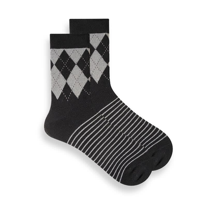 Calcetines de algodón con estampado de cuadros escoceses británicos para hombre