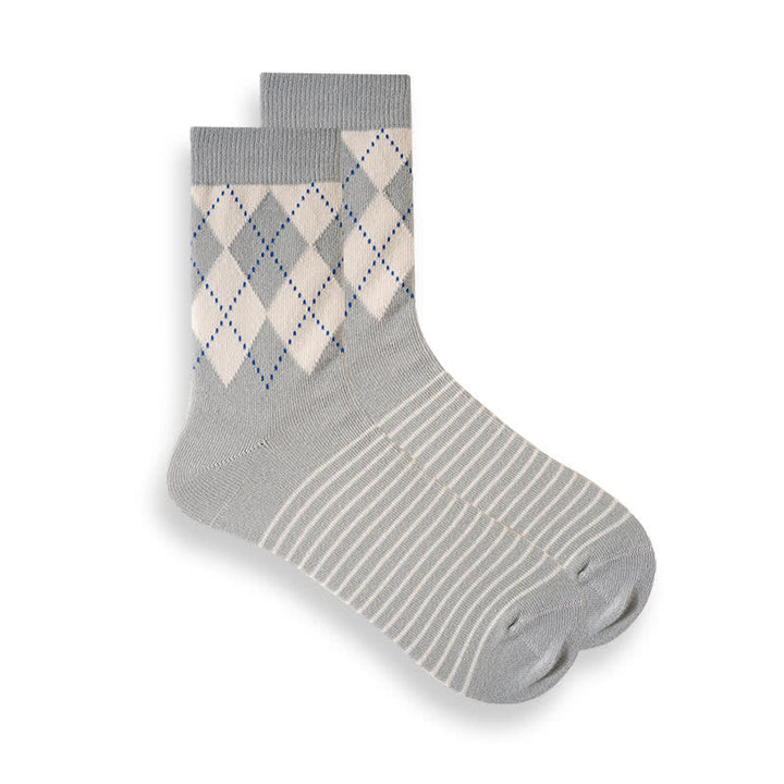 Calcetines de algodón con estampado de cuadros escoceses británicos para hombre