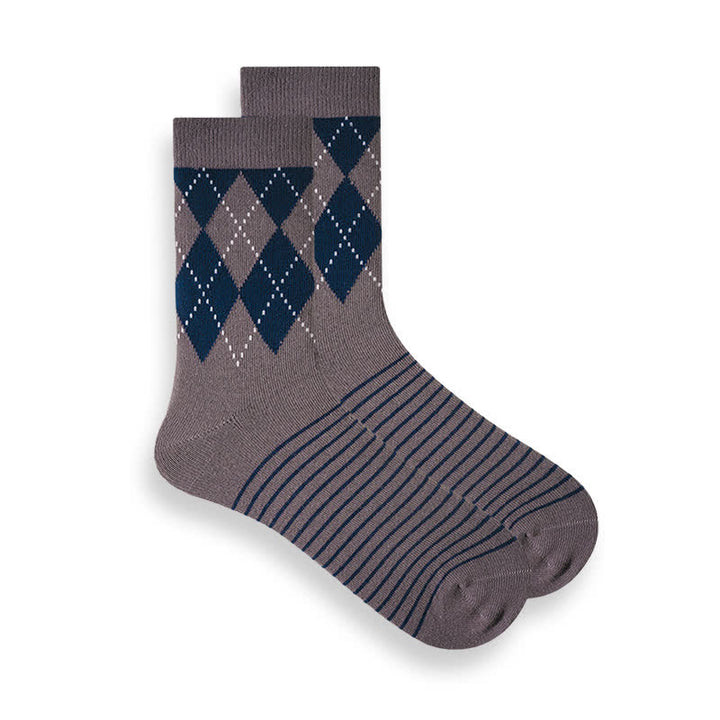 Calcetines de algodón con estampado de cuadros escoceses británicos para hombre