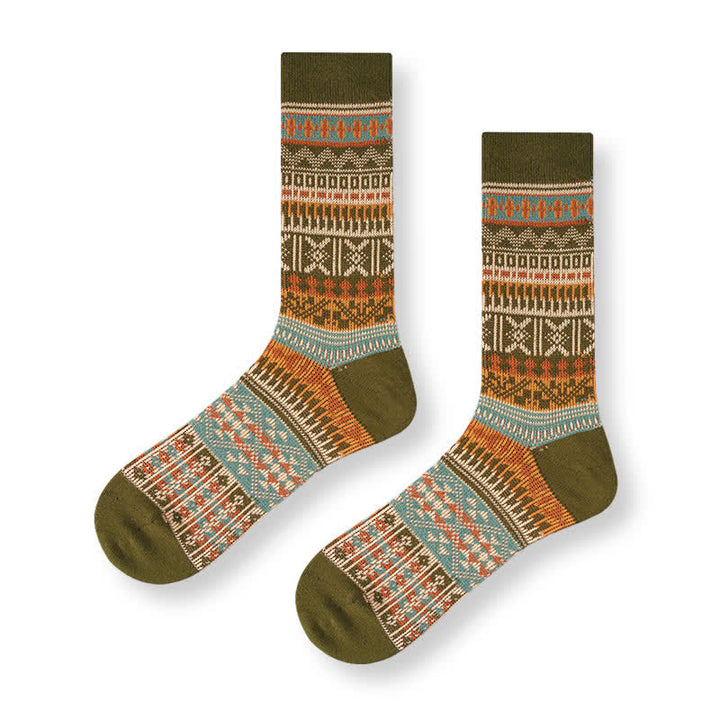 Calcetines de algodón con estampado de punto colorido y llamativo para hombre