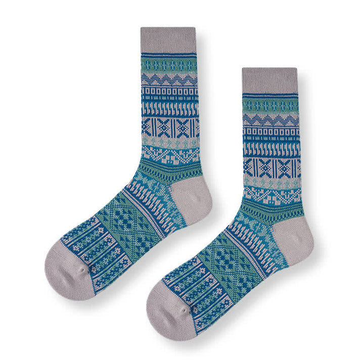 Calcetines de algodón con estampado de punto colorido y llamativo para hombre