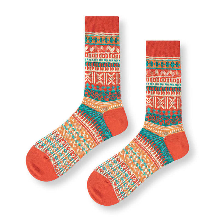 Calcetines de algodón con estampado de punto colorido y llamativo para hombre