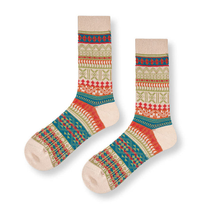 Calcetines de algodón con estampado de punto colorido y llamativo para hombre
