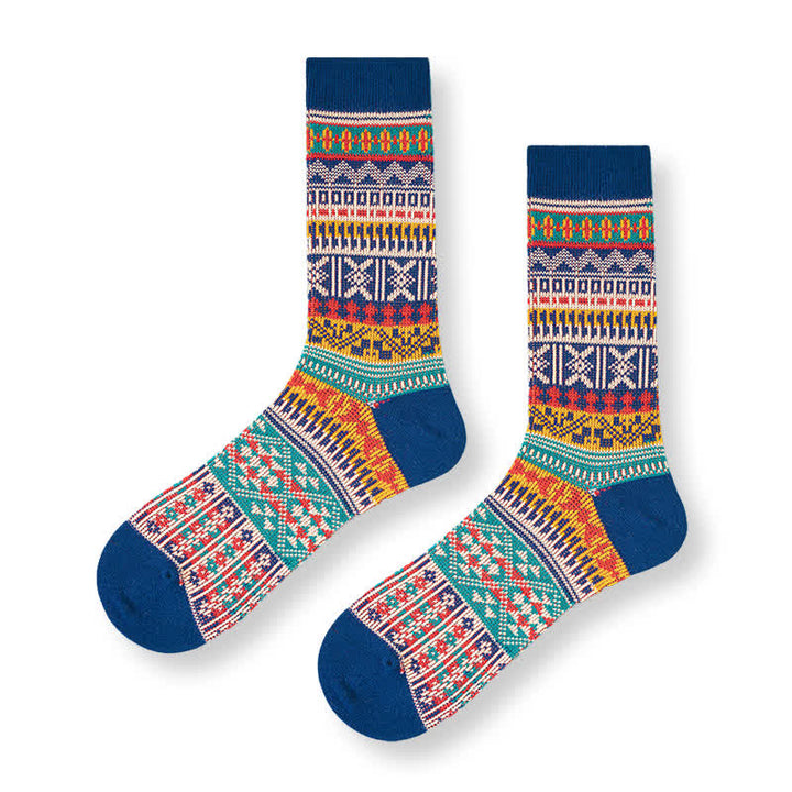 Calcetines de algodón con estampado de punto colorido y llamativo para hombre