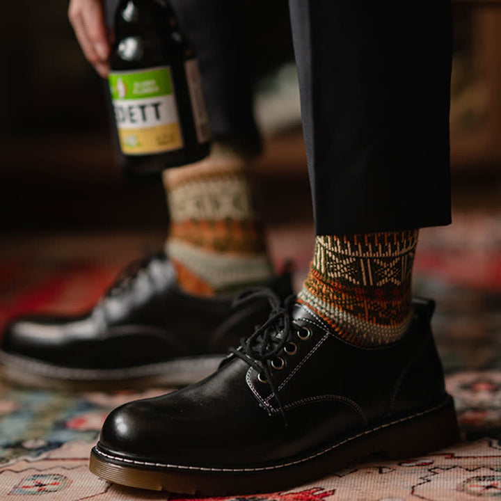 Calcetines de algodón con estampado de punto colorido y llamativo para hombre