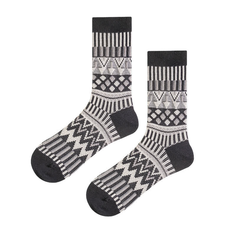 Calcetines de algodón con estampado tribal de colores