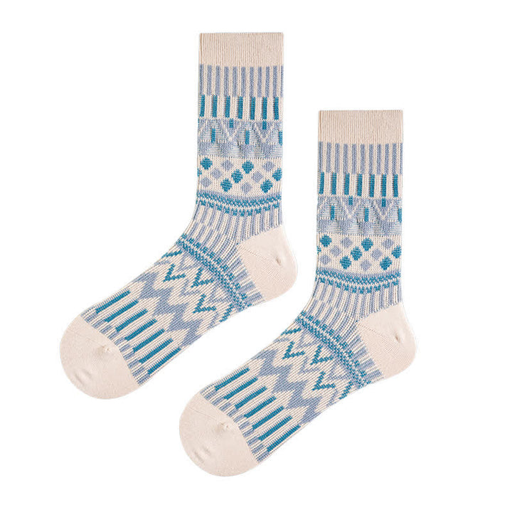Calcetines de algodón con estampado tribal de colores