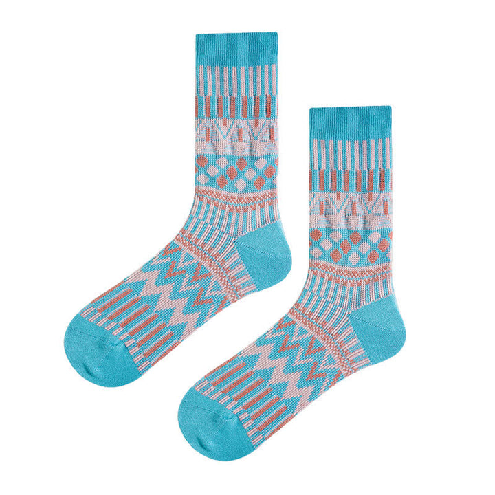 Calcetines de algodón con estampado tribal de colores