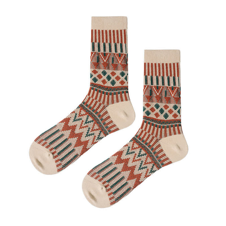 Calcetines de algodón con estampado tribal de colores