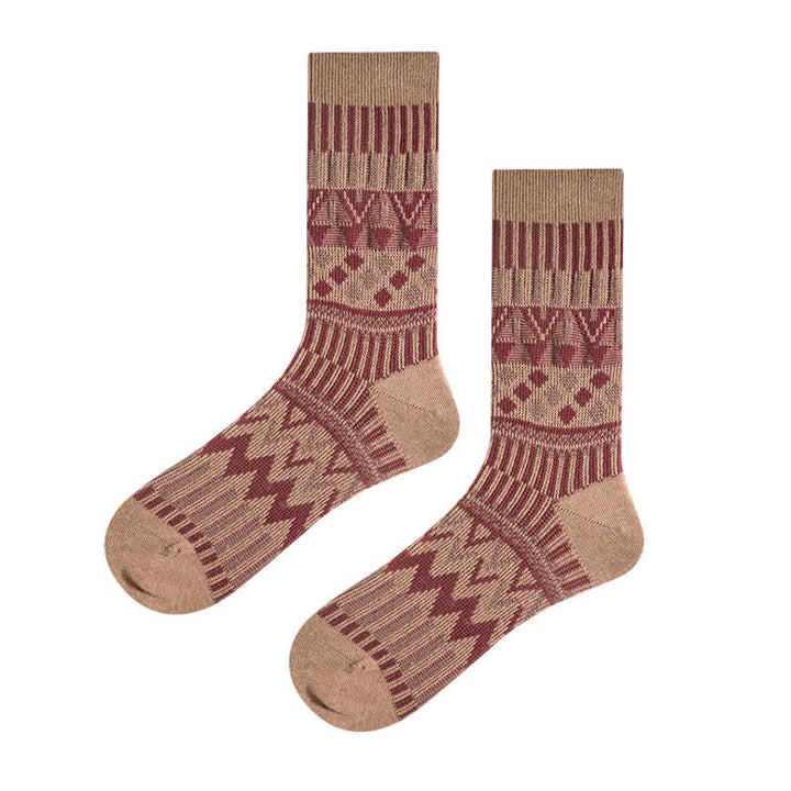 Calcetines de algodón con estampado tribal de colores
