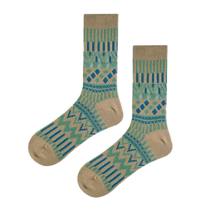 Calcetines de algodón con estampado tribal de colores