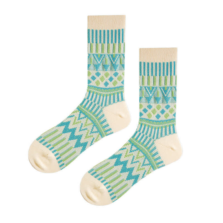 Calcetines de algodón con estampado tribal de colores