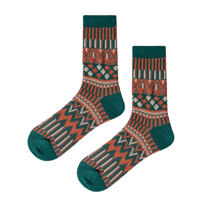 Calcetines de algodón con estampado tribal de colores
