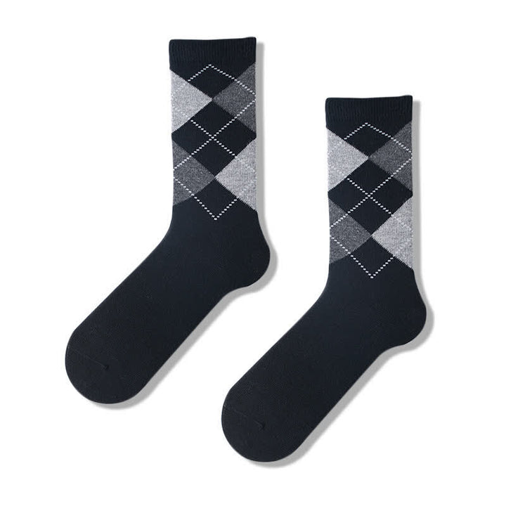 Calcetines de algodón con diseño de rombos para hombre