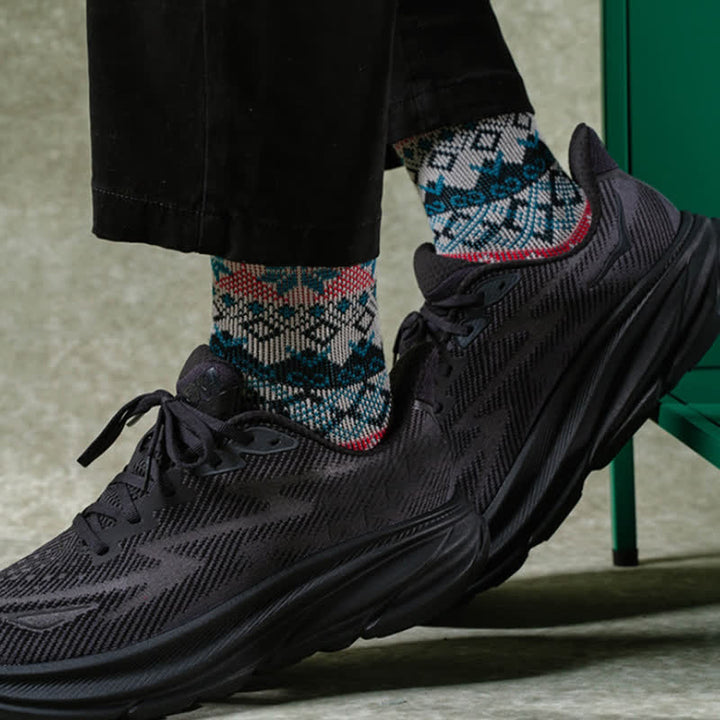 Deslumbrantes calcetines de algodón estilo nativo retro