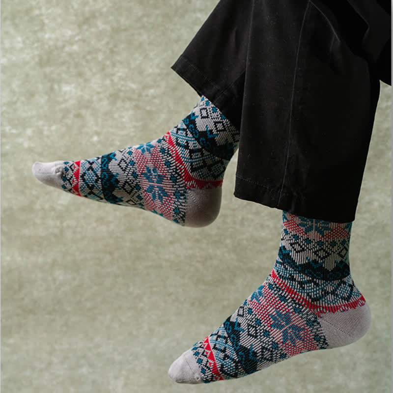 Deslumbrantes calcetines de algodón estilo nativo retro