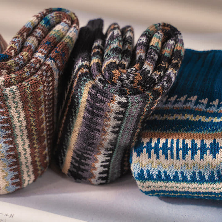 Calcetines de algodón con estampado geométrico de estilo étnico para hombre