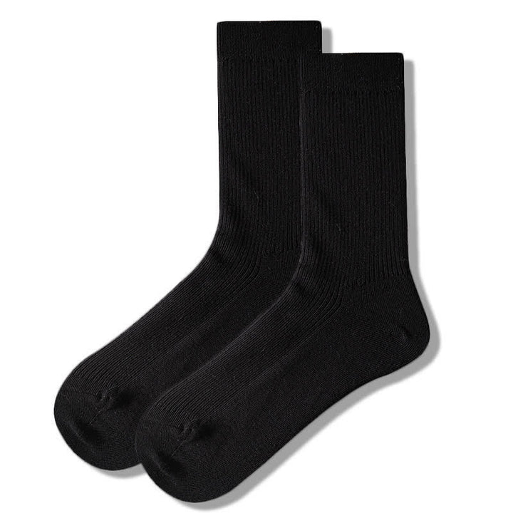 Calcetines cómodos de algodón acanalado de color liso para hombre