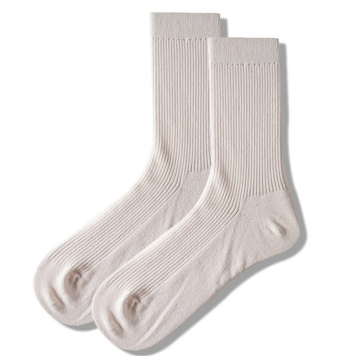 Calcetines cómodos de algodón acanalado de color liso para hombre