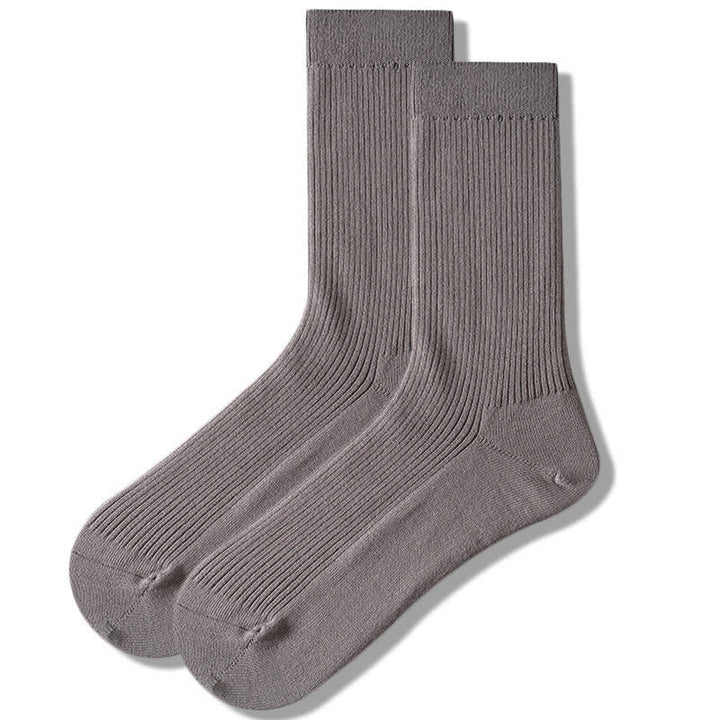 Calcetines cómodos de algodón acanalado de color liso para hombre