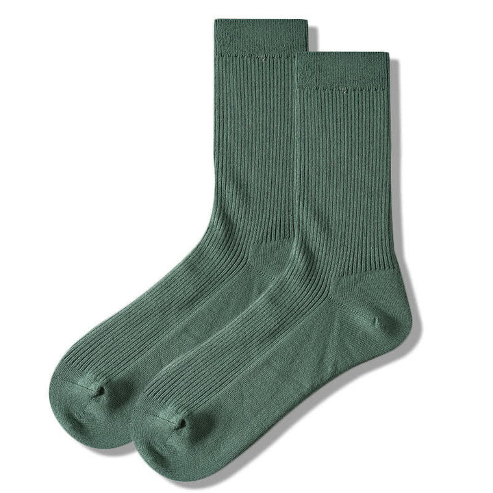 Calcetines cómodos de algodón acanalado de color liso para hombre