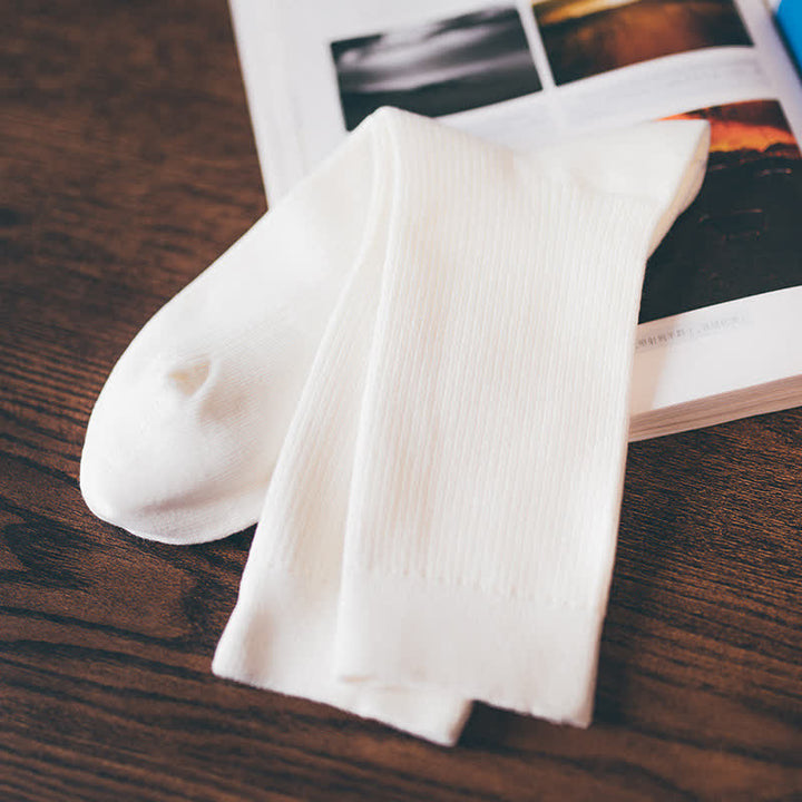 Calcetines cómodos de algodón acanalado de color liso para hombre