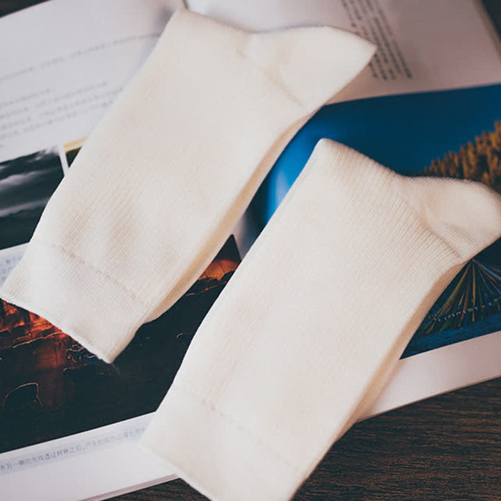 Calcetines cómodos de algodón acanalado de color liso para hombre