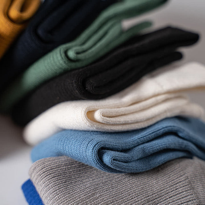 Calcetines cómodos de algodón acanalado de color liso para hombre
