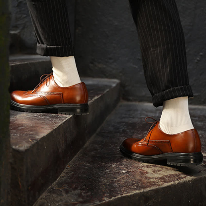 Calcetines cómodos de algodón acanalado de color liso para hombre