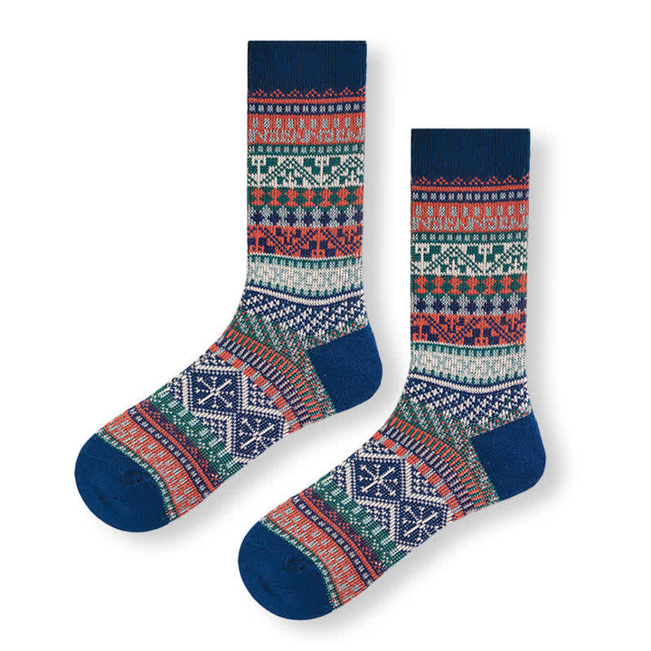 Calcetines de algodón con estampados geométricos tribales vintage.