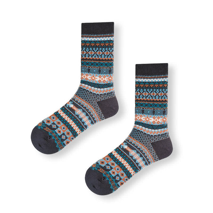 Calcetines de algodón con estampado étnico de rayas