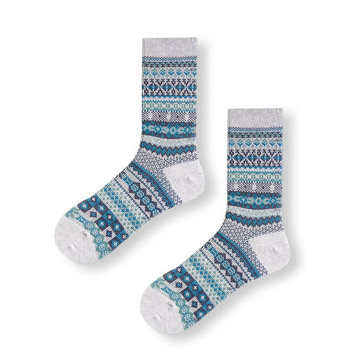 Calcetines de algodón con estampado étnico de rayas