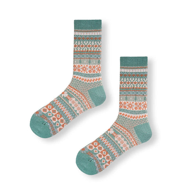Calcetines de algodón con estampado étnico de rayas
