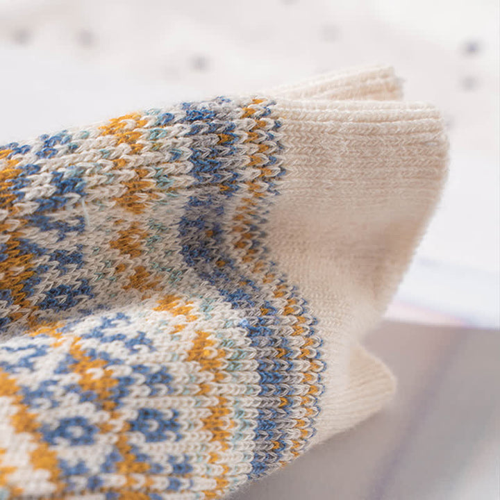 Calcetines de algodón con estampado étnico de rayas