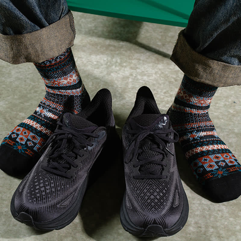 Calcetines de algodón con estampado étnico de rayas