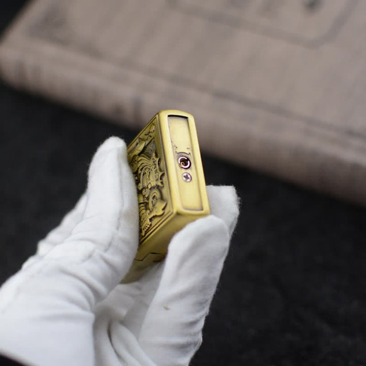 Encendedor de butano recargable con forma de rueda de afilar Skull King