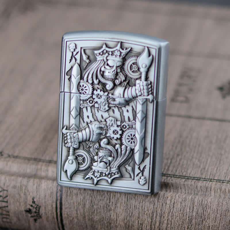 Encendedor de butano recargable con forma de rueda de afilar Skull King