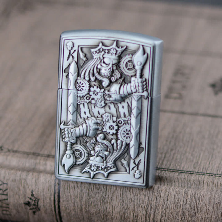 Encendedor de butano recargable con forma de rueda de afilar Skull King