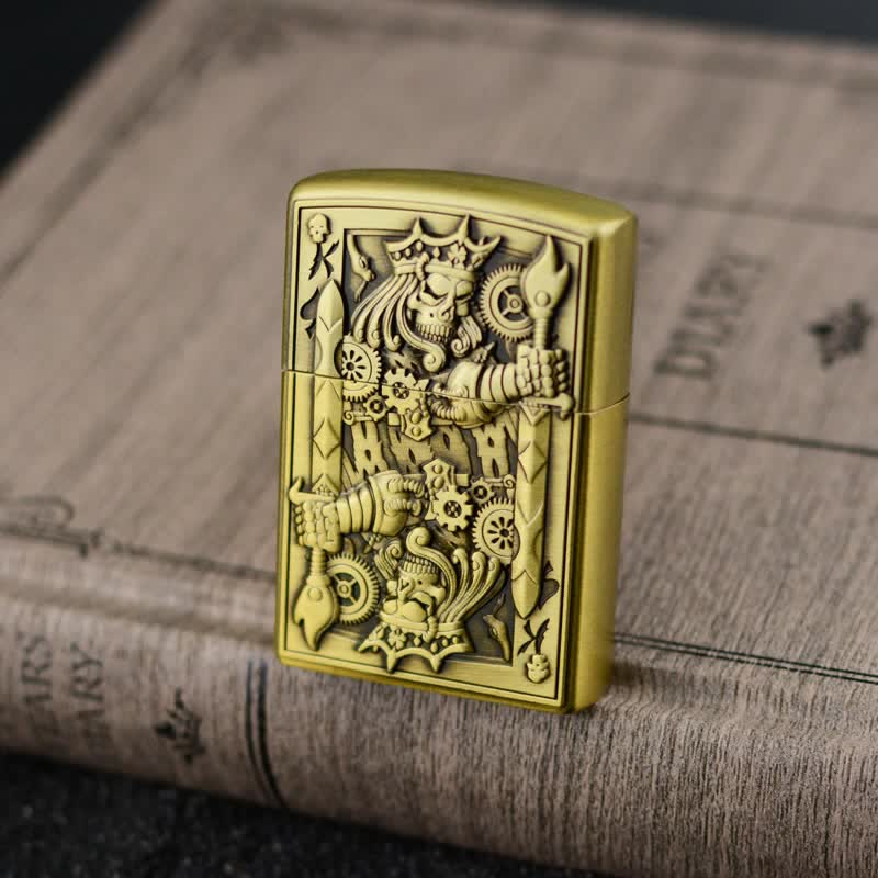 Encendedor de butano recargable con forma de rueda de afilar Skull King