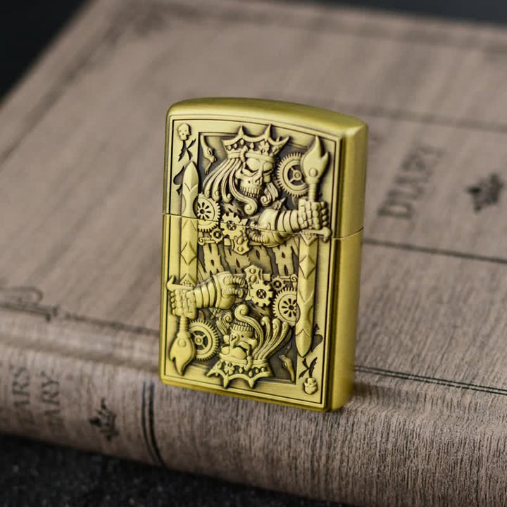 Encendedor de butano recargable con forma de rueda de afilar Skull King